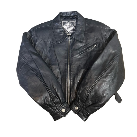 Body Exteriors butter soft black belted Leather Bomber Jacket. Women M-zippers. - Picture 1 of 16